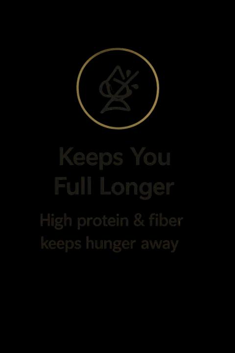 Keeps You Full Longer. High protein & fiber keeps hunger away